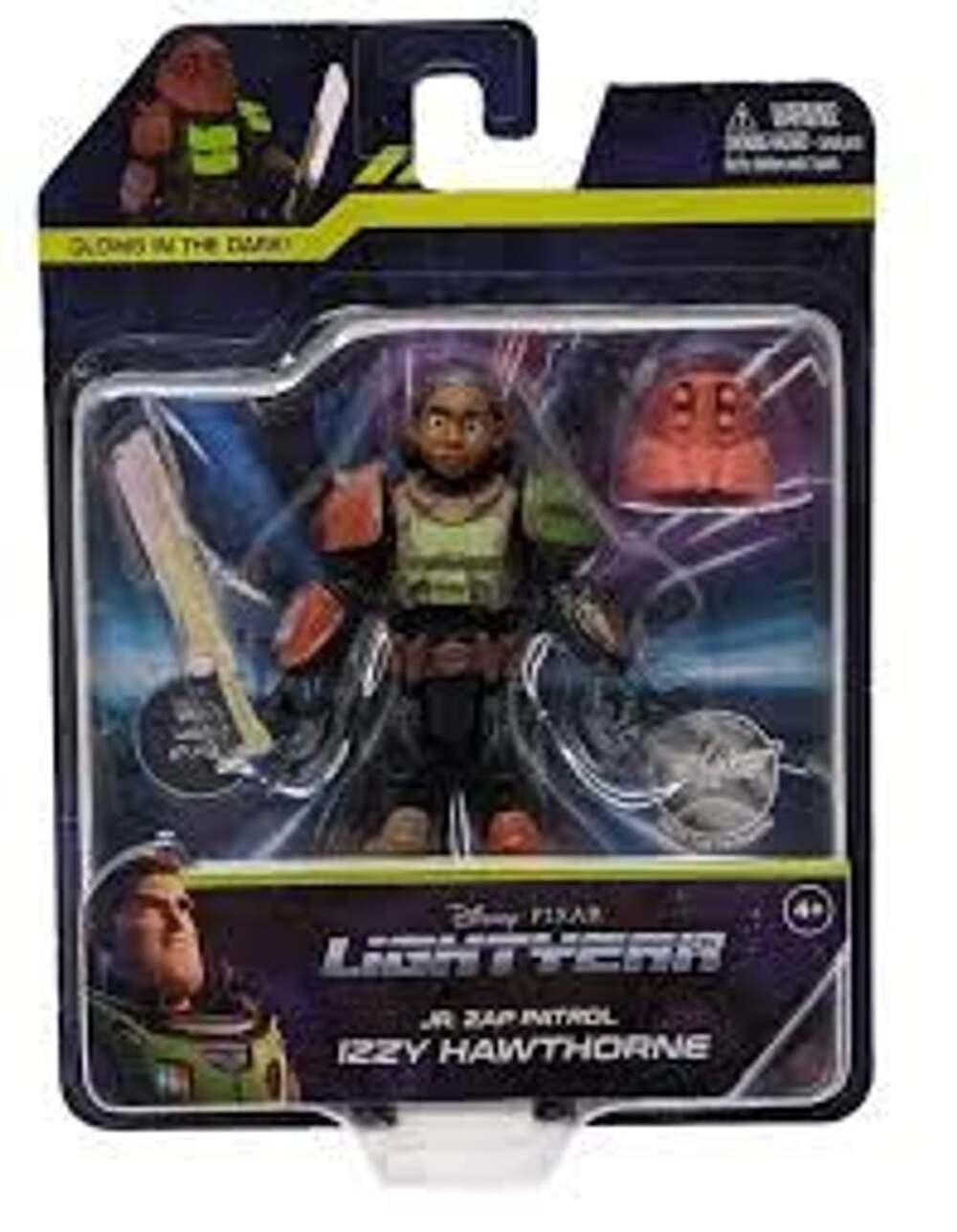 Mattel Disney Pixar Lightyear Izzy Hawthorne Jr. Zap Patrol Glow in the Dark Act